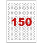 Étiquettes en planche A4 Coins arrondis DIAMÈTRE 12 mm