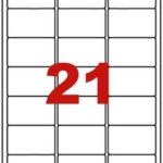 Étiquettes en planche A4 Coins arrondis 63,5 x 38,1 mm