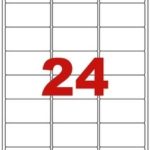 Étiquettes en planche A4 Coins arrondis 63,5 x 33,9 mm