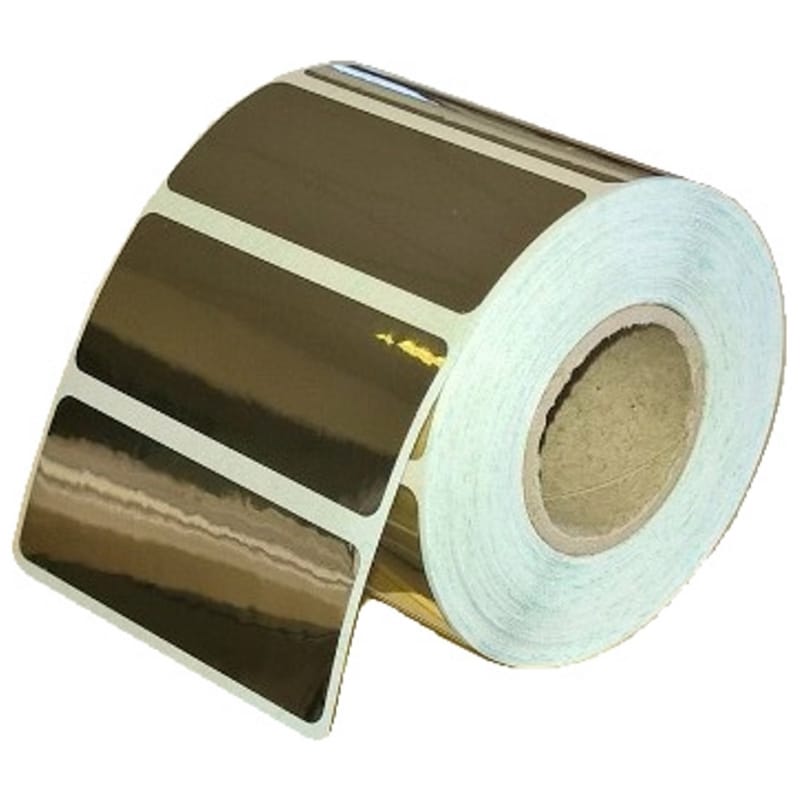 Étiquettes polyester autocollantes en rouleau 50 x 20 mm - OR brillant