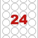 Étiquettes en planche A4 Coins arrondis DIAMÈTRE 40 mm