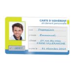Carte d'adhérent spécial stylo-bille
