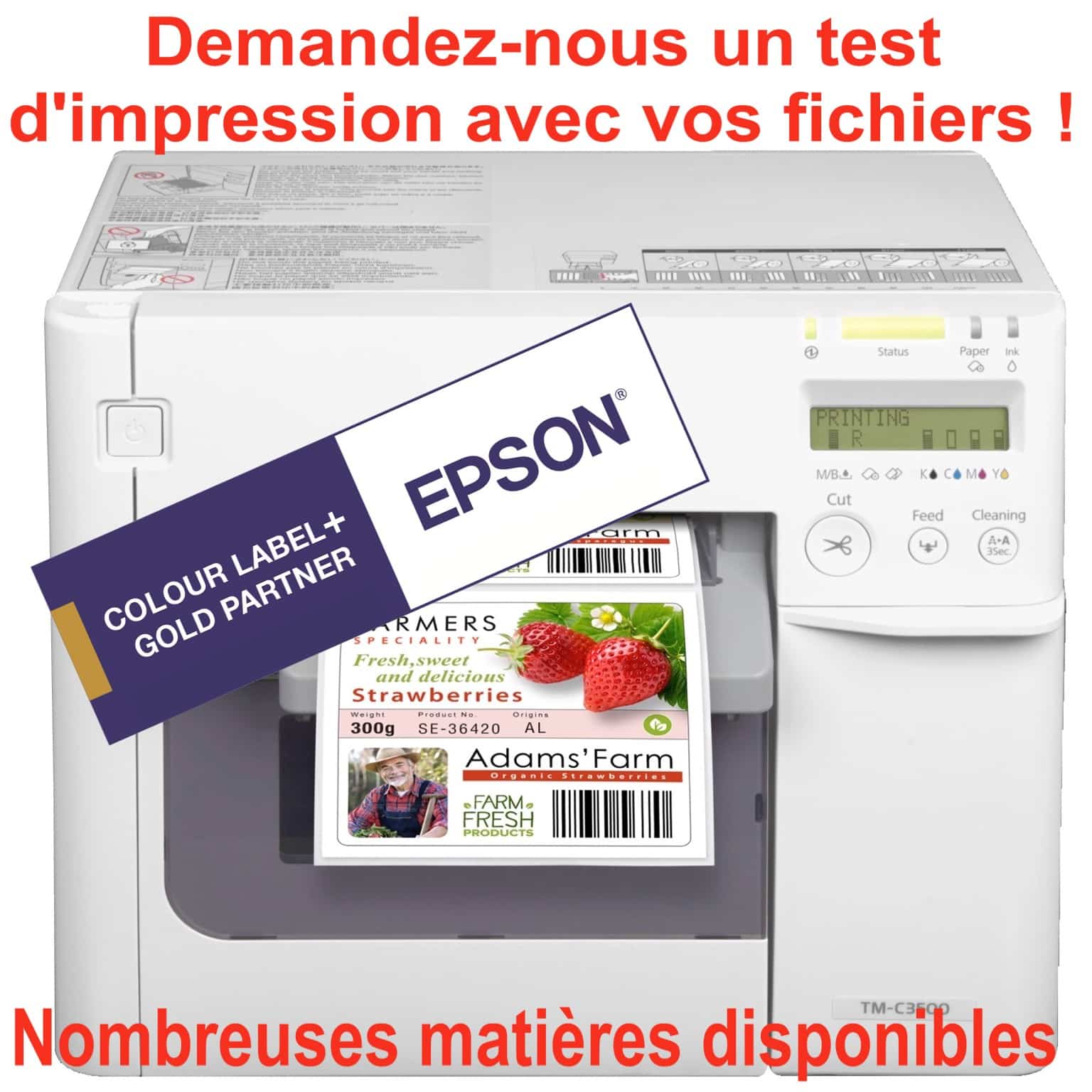 Imprimante etiquettes jet d'encre Epson TM-C3500