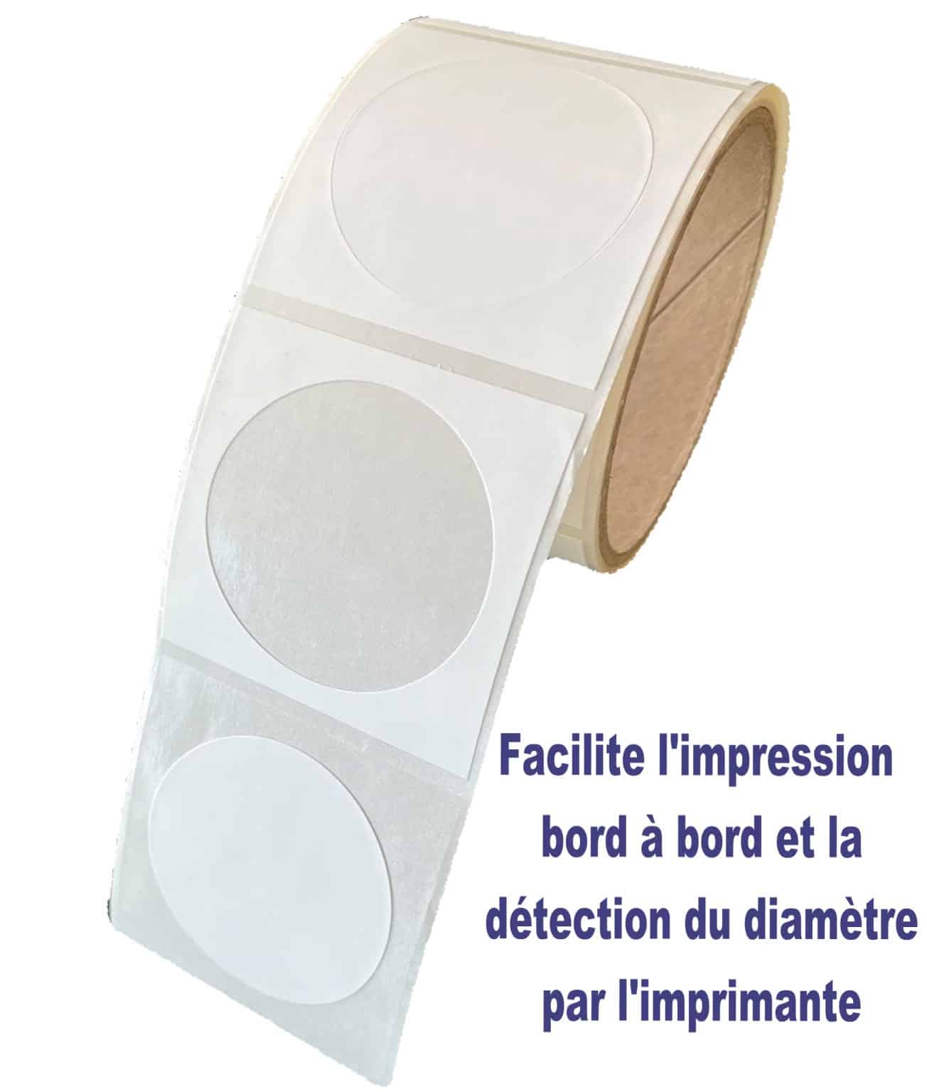 Étiquettes autocollantes vierges en rouleau diamètre 40 mm