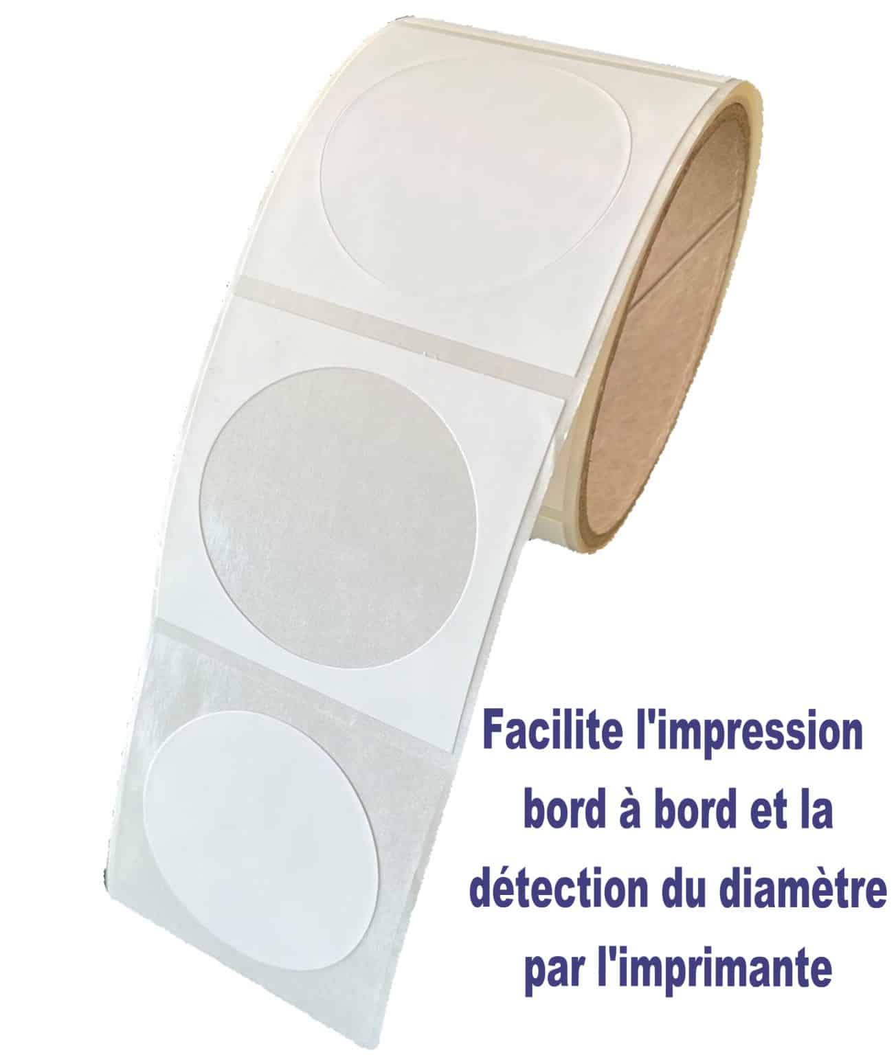 Étiquettes autocollantes vierges en rouleau 60 x 80 mm - Agis Étiquette